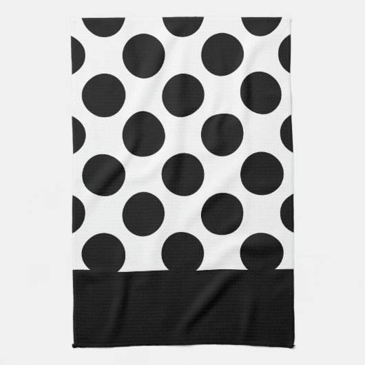 Zwart-witte poolpunten theedoek (Verticaal)