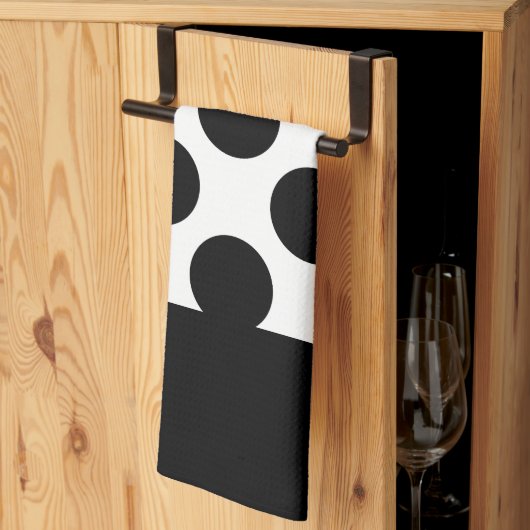 Zwart-witte poolpunten theedoek (Derde Gevouwen)