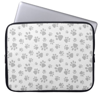 Zwart-witte pootafdrukken laptop sleeve