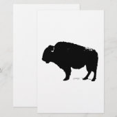 Zwart & Witte Pop Art Buffalo Bizon Briefpapier (Voorkant / Achterkant)