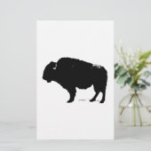 Zwart & Witte Pop Art Buffalo Bizon Briefpapier (Staand voorkant)