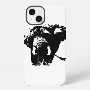 Zwart Witte Pop Art Olifant iPhone 13 Hoesje