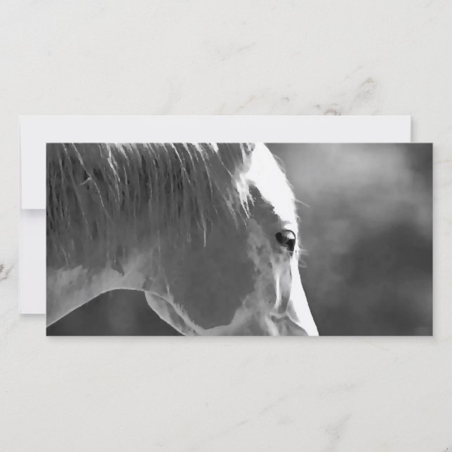 Zwart-witte Pop Art Paard (Voorkant)