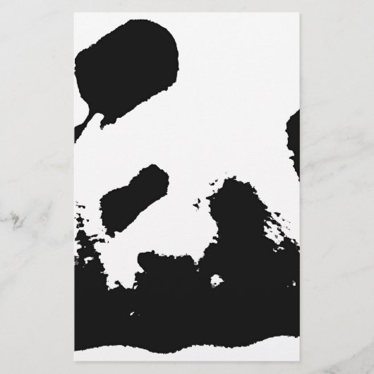 Zwart Witte Pop Art Panda Briefpapier (Voorkant)