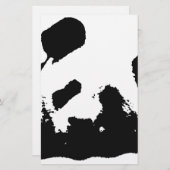 Zwart Witte Pop Art Panda Briefpapier (Voorkant / Achterkant)