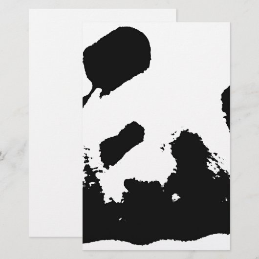 Zwart Witte Pop Art Panda Briefpapier (Voorkant / Achterkant)