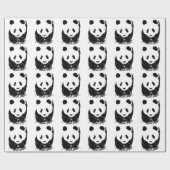 Zwart & Witte Pop Art Panda Kerstcadeau Verpakking Cadeaupapier (Vlak)