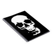 Zwart & Witte Pop Art Schedel Stijlvol Cool Notitieboek (Rechterzijde)