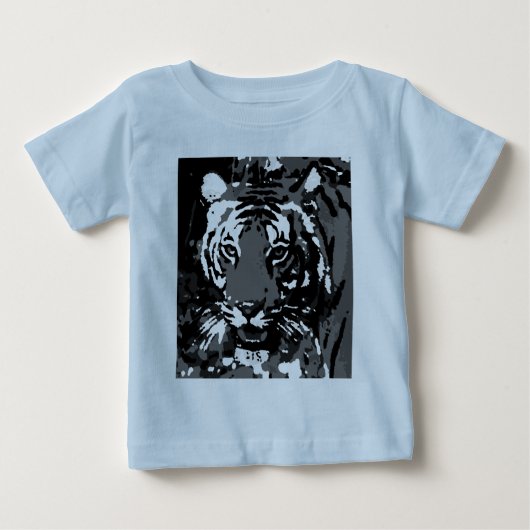 Zwart Witte Pop Art Tijger (Voorkant)