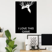 Zwart Witte Pop Art Unieke Basketbal Poster (Thuiskantoor)