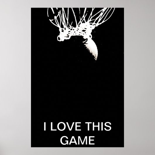 Zwart Witte Pop Art Unieke Basketbal Poster (Voorkant)