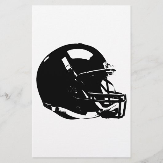 Zwart Witte Pop Art Voetbalhelm Briefpapier (Voorkant)