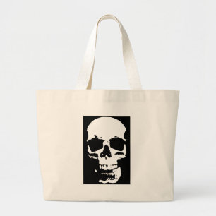 Zwart-witte Pop Kunst Stijlvolle wolk Grote Tote Bag