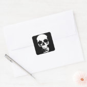 Zwart-witte Pop Kunst Stijlvolle wolk Vierkante Sticker (Envelop)