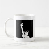 Zwart-witte Pop Kunstbeeld Vrijheid Silhouette Koffiemok (Links)