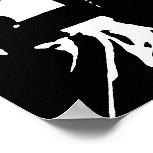 Zwart-witte Pop Kunstbeeld Vrijheidsbeeld Poster (Hoek)