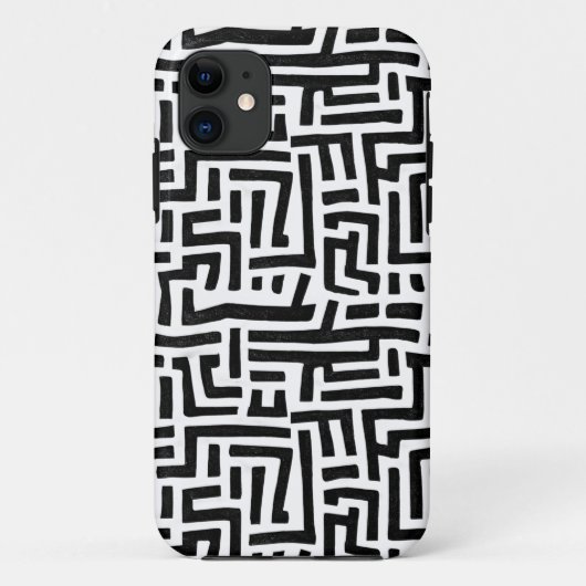 Zwart-witte Pop Kunstmazingspatroon Case-Mate iPhone Case (Achterkant)