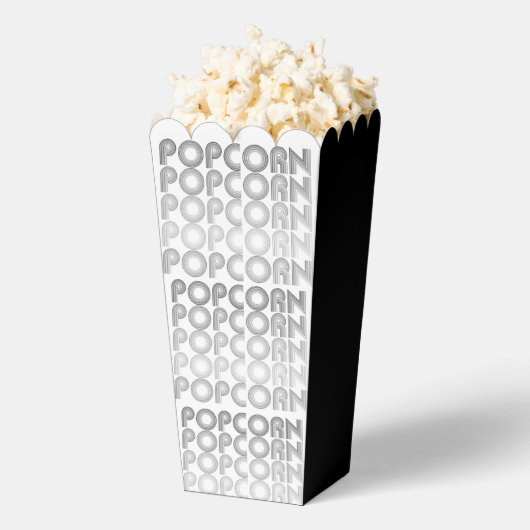 Zwart-witte popcorn bedankdoosjes (Popped)