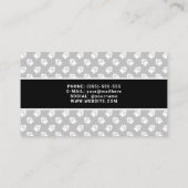 Zwart-witte poten en fotosjabloon - Dog Walker Visitekaartje (Achterkant)