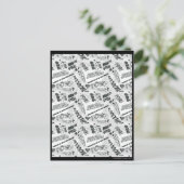 Zwart-witte pow! briefkaart (Staand voorkant)