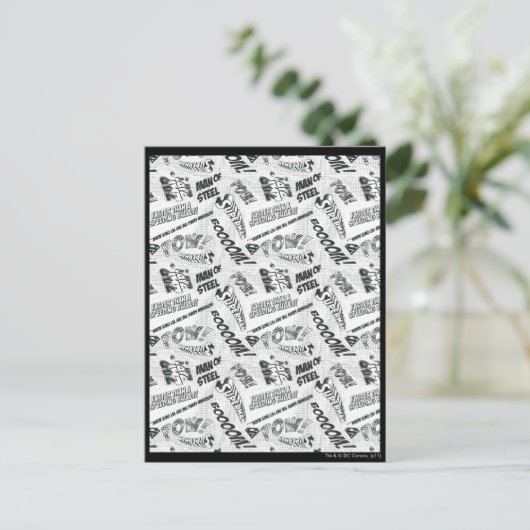 Zwart-witte pow! briefkaart (Staand voorkant)