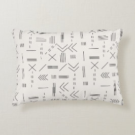 Zwart Witte Prachtige Moderne Geometrische Patroon Accent Kussen