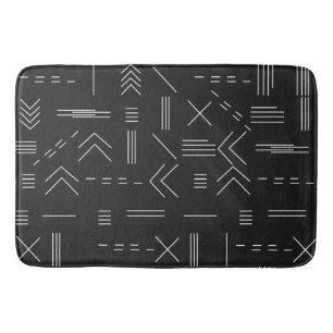 Zwart Witte Prachtige Moderne Geometrische Patroon Badmat