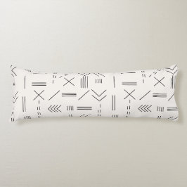 Zwart Witte Prachtige Moderne Geometrische Patroon Lichaamskussen