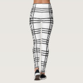 Zwart-witte preppy kool speldenartan leggings (Achterkant)