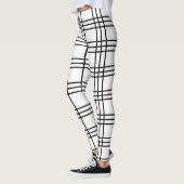Zwart-witte preppy kool speldenartan leggings (Links)