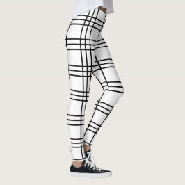 Zwart-witte preppy kool speldenartan leggings