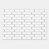 Zwart-witte, prettige kerstboom inpakpapier vel (Voorkant 2)