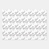 Zwart-witte, prettige kerstboom inpakpapier vel (Voorkant)