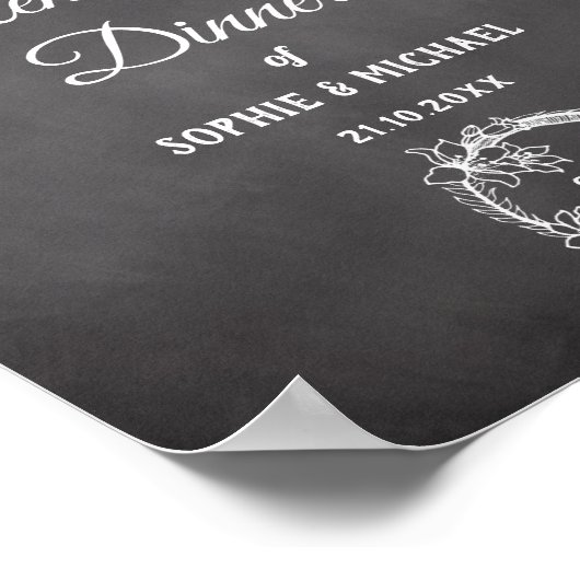 Zwart Witte Probediner String Lights Poster (Hoek)
