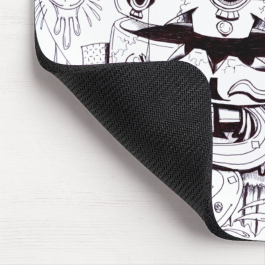 Zwart-witte Psychedelic Muismat (Hoek)