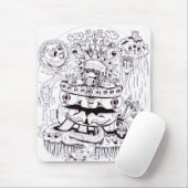 Zwart-witte Psychedelic Muismat (Met muis)