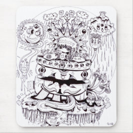 Zwart-witte Psychedelic Muismat