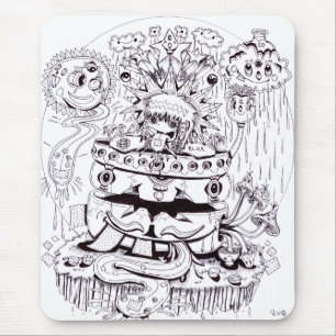 Zwart-witte Psychedelic Muismat