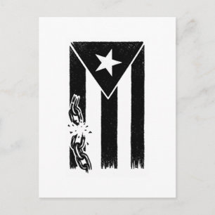 Zwart-witte Puerto Ricaanse Vlag Weerstand Briefkaart