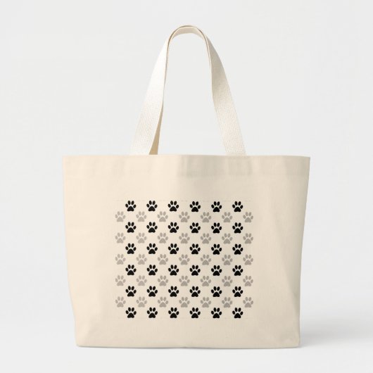 Zwart-witte puppy afdrukken grote tote bag (Voorkant)