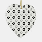 Zwart-witte puppy afdrukken keramisch ornament (Rechts)