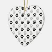 Zwart-witte puppy afdrukken keramisch ornament (Links)