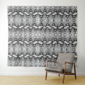 Zwart & Witte Python Slangenhuid Achtergrond Wandkleed (In Situ (horizontaal))