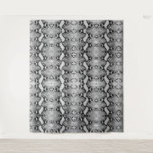 Zwart & Witte Python Slangenhuid Achtergrond Wandkleed (Voorkant)
