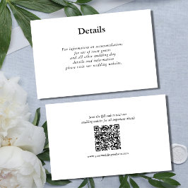 Zwart Witte QR-code Huwelijksdetails Bijlagekaart Informatiekaartje