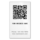 Zwart-witte QR-code Magnetisch Visitekaartje (Voorkant Verticaal)