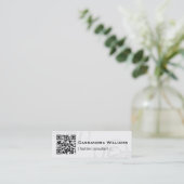 Zwart-witte QR CODE Mini-Visitekaartjes Mini Visitekaartje (Staand voorkant)