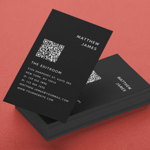 Zwart Witte QR Code Minimalistische Professionele Visitekaartje