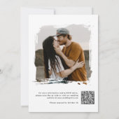 Zwart Witte QR Code Trouw Uitnodiging met RSVP (Achterkant)