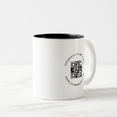 Zwart Witte QR Code Zakelijk Logo Promo mok (Voorkant rechts)
